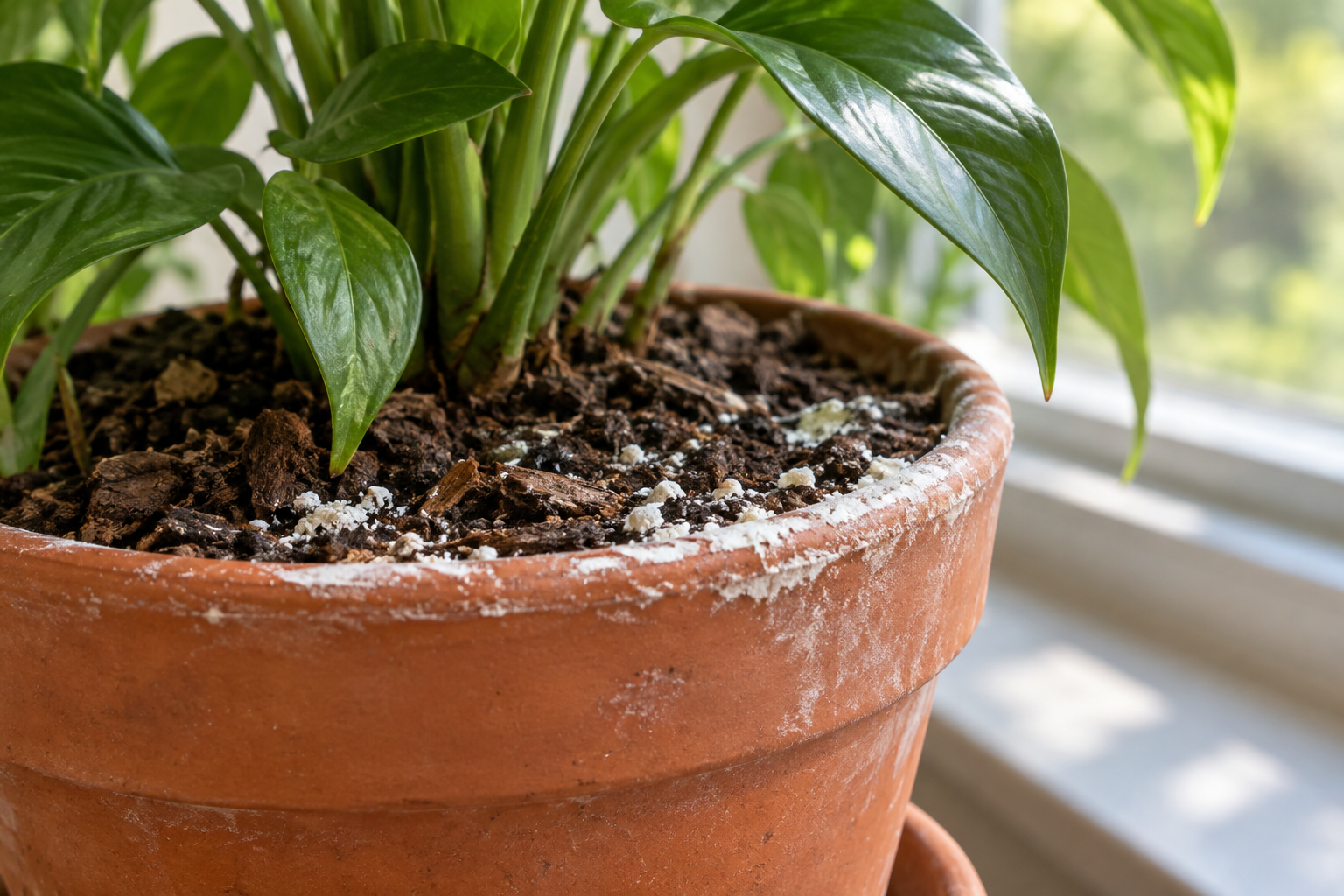 ¿Por qué sale una capa blanca de moho en la tierra de tus plantas de interior?